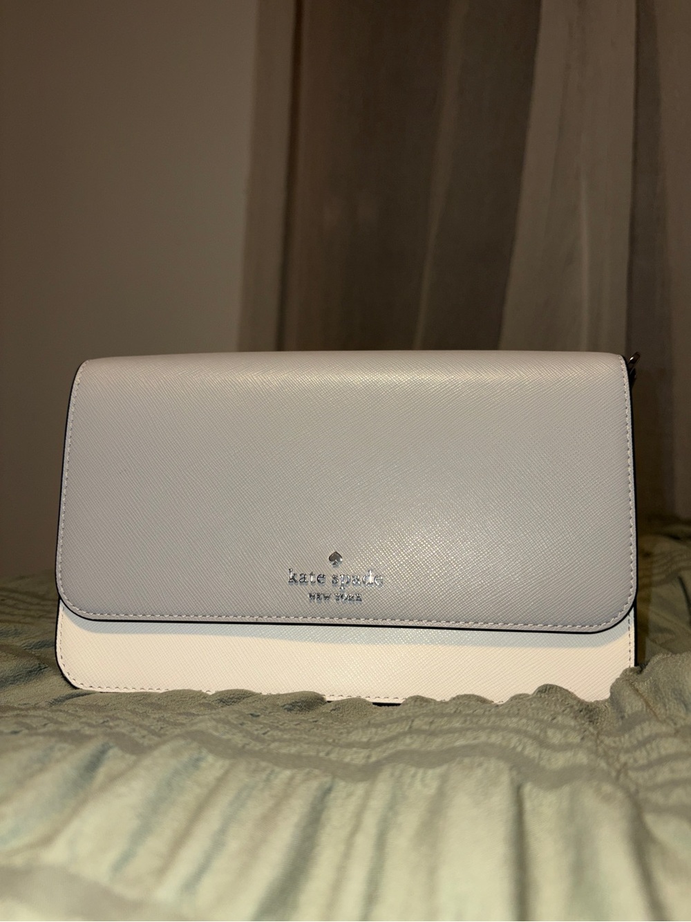 kate spade Two-Tone Light Gray and White Crossbody Bag